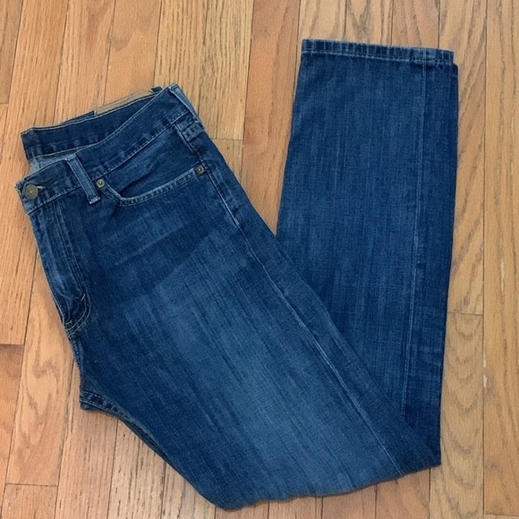 Men’s Levi’s 513 Dark Denim Jeans Size 33x32 EUC - Picture 4 of 7